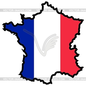 Map in colors of France - vector EPS clipart