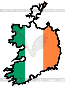 Map in colors of Ireland - vector clip art