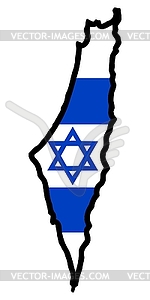 Map in colors of Israel - vector image