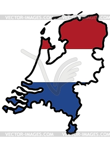 Map in colors of Netherlands - vector image