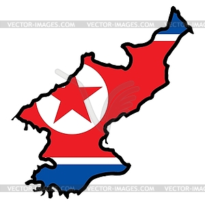 Map in colors of North Korea - vector clip art