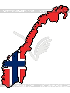 Map in colors of Norway - vector clipart