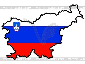 Map in colors of Slovenia - vector image