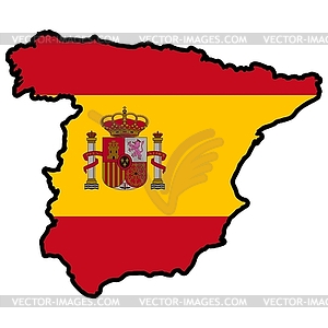 Map in colors of Spain - vector image