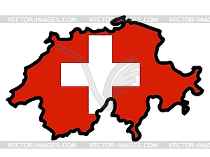 Map in colors of Switzerland - vector image