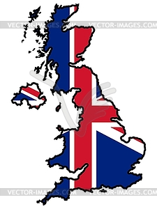 Map in colors of UK - vector EPS clipart