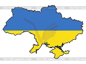 Map in colors of Ukraine - vector clipart
