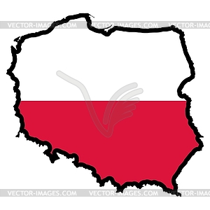 Map in colors of Poland - vector clip art