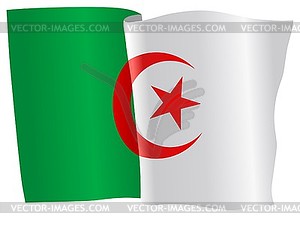 Waving flag of Algeria - vector image