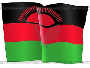Waving flag of Malawi - vector clipart