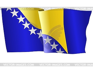 Waving flag of Bosnia - vector image