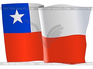 Waving flag of Chile - vector image