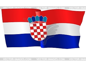 Waving flag of Croatia - vector clipart