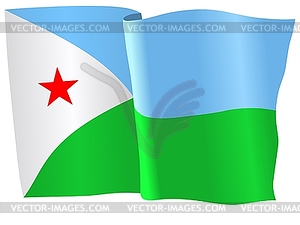 Waving flag of Djibuti - vector clipart