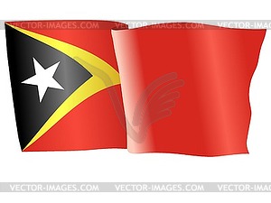 Waving flag of East Timor - vector clipart