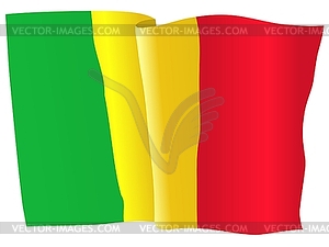 Waving flag of Mali - vector clip art