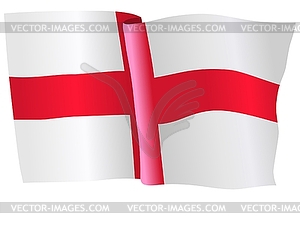 Развевающийся флаг Англии - графика в векторном формате