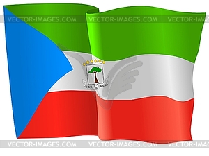 Waving flag of Equatorial Guinea - vector clipart