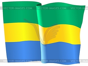 Waving flag of Gabon - vector image