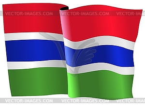 Waving flag of Gambia - vector clipart