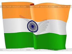 Waving flag of India - vector image