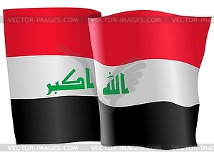 Waving flag of Iraq - vector clipart