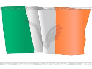 Waving flag of Ireland - color vector clipart