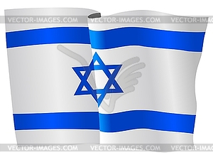 Развевающийся флаг Израиль - векторная графика