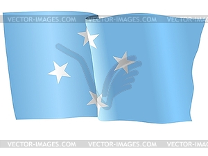 Waving flag of Micronesia - vector clipart