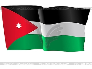 Waving flag of Jordan - vector clipart