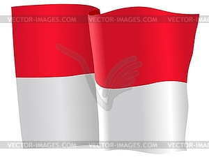 Waving flag of Monaco - vector clip art