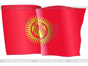 Waving flag of Kyrgyzstan - vector clipart