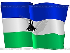 Waving flag of Lesotho - vector image