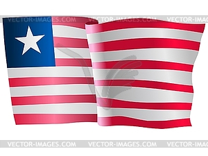 Waving flag of Liberia - vector image