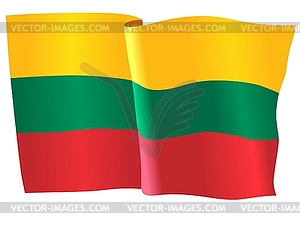 Waving flag of Lithuania - vector clipart