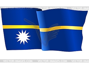 Waving flag of Nauru - vector image