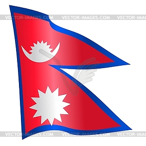 Waving flag of Nepal - vector clipart