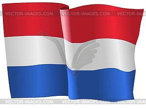 Waving flag of Netherlands - vector clip art