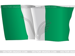 Waving flag of Nigeria - vector clipart