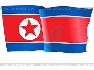 Waving flag of North Korea - vector image