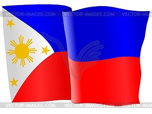 Waving flag of Philippines - vector clipart / vector image