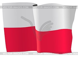 Waving flag of Poland - vector image