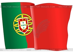 Waving flag of Portugal - vector image