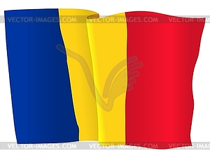 Waving flag of Romania - vector clip art