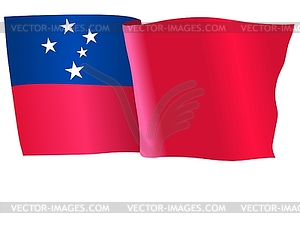 Waving flag of Samoa - vector clip art