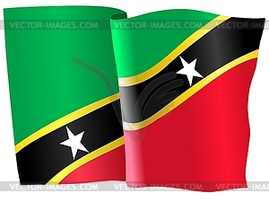 Waving flag of Sant Kitts and Nevis - vector image