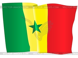 Waving flag of Senegal - vector clip art