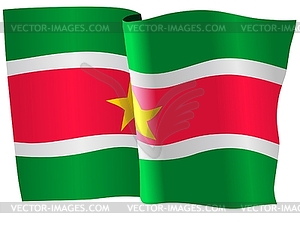 Waving flag of Suriname - vector clip art