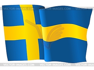 Waving flag of Sweden - color vector clipart