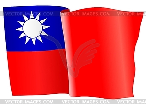 Развевающийся флаг Тайвань - клипарт в векторном формате